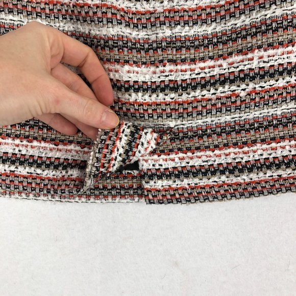 Halogen Women's Size 2P Multi-Color Metallic Striped Tweed Straight Pencil Skirt - Picture 3 of 12